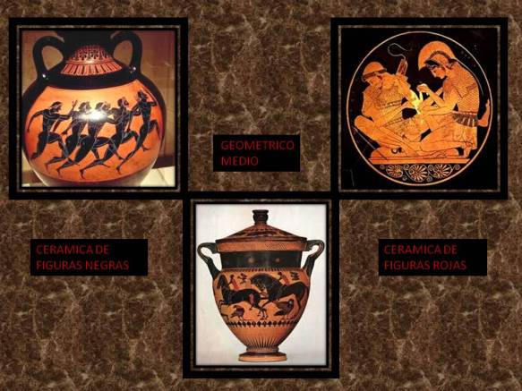 Ceramica de Grecia Ceramica griega de figuras negras, ceramica de figuras rojas, geometrico medio.