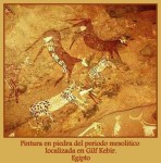 Pintura en piedra localizada en Gilf Kebir.&nbsp;Egipto