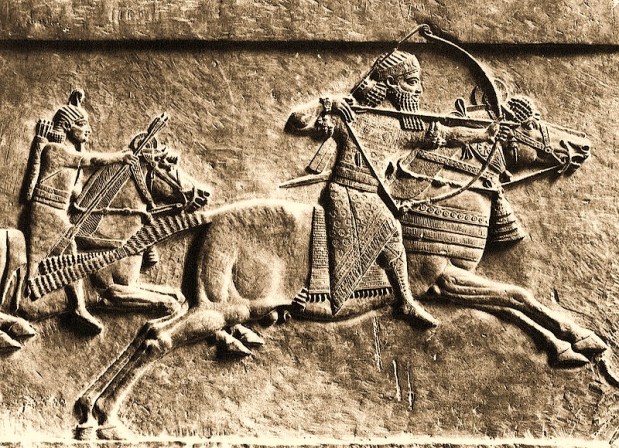 Arqueros Asirios..Assurbanipal en persecusion. Kouyundjik. British Museum