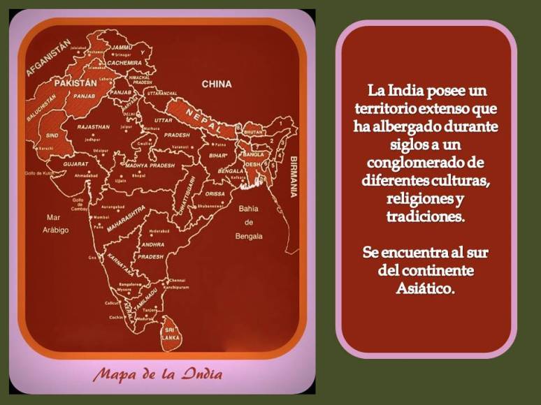 Mapa de la India politico.