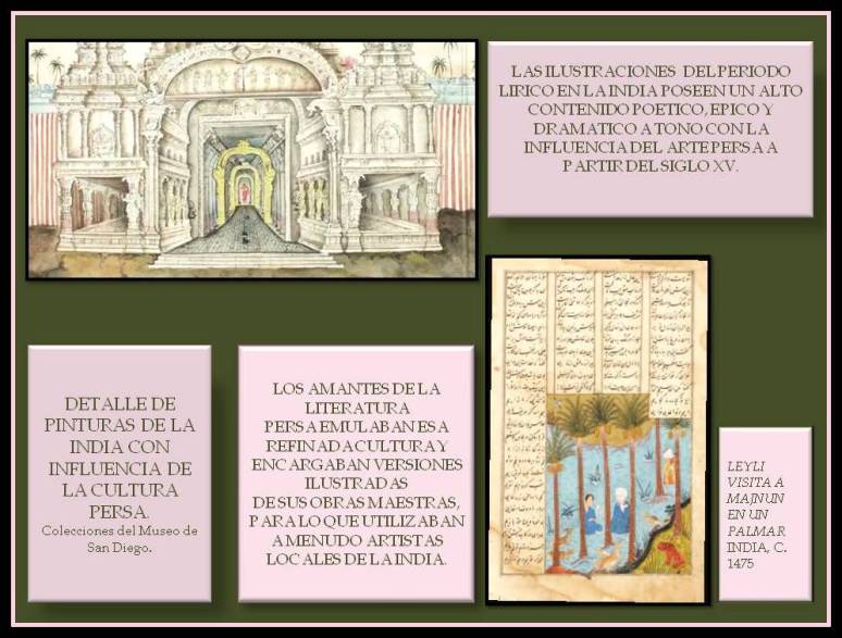 Periodo Lirico  de la pintura India con contenido poetico influenza del arte Persa.