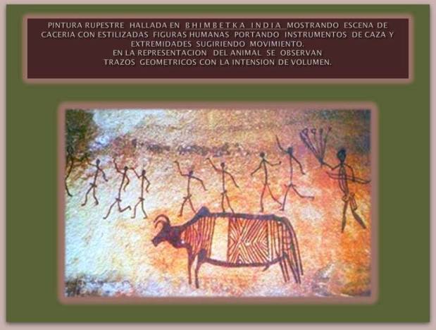 Pintura rupestre hallada en cueva de La India.