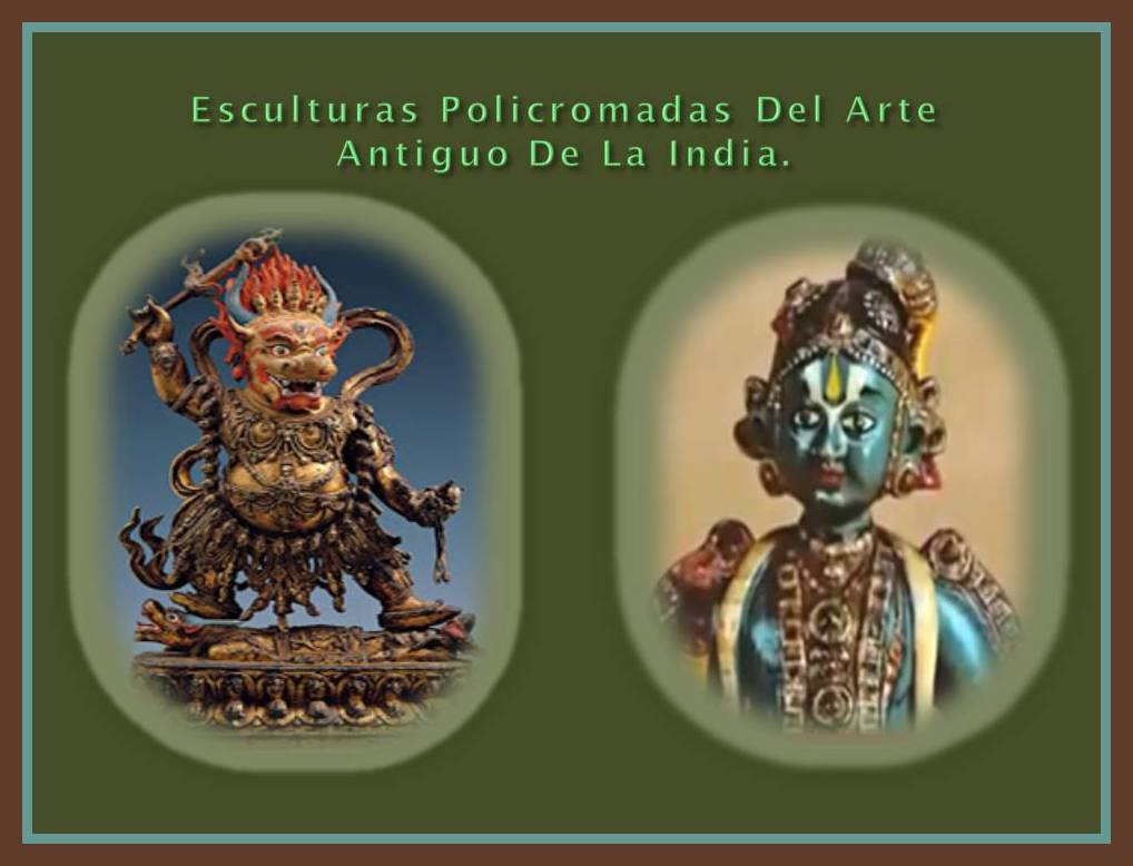 Pequenas esculturas policromas de La India