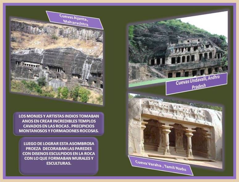 Templos budistas esculpidos en las montanas y precipicios