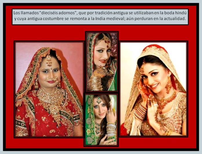 Novias usando joyas y adornos tipicos de La India