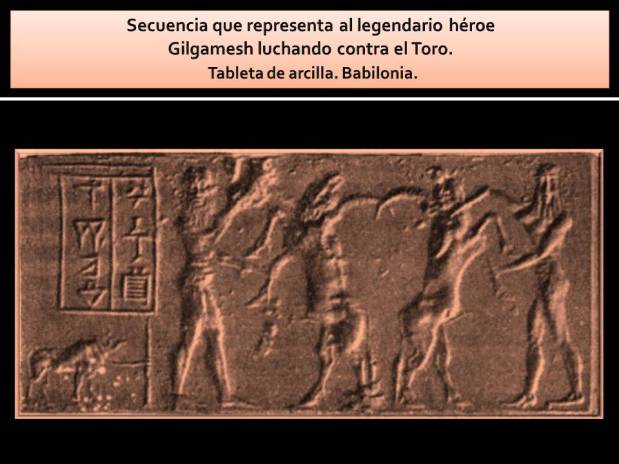 Gilgamesh luchando con el toro