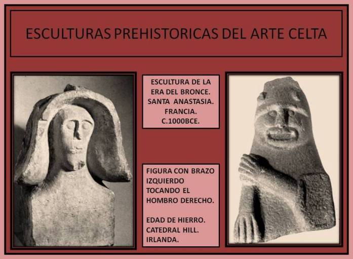 Escultura antropomorfas celtas hechas en piedra.