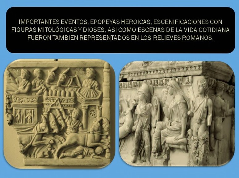 Escenificaciones en relieves romanos de hechos cotidianos