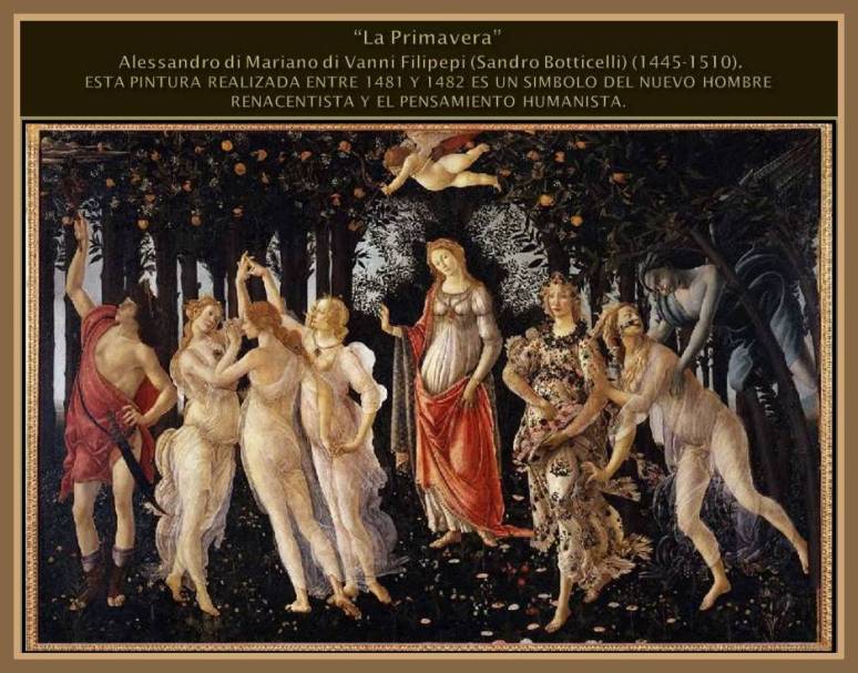 Renacimiento Temprano. La Primavera. Sandro Botticelli.