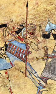 Pintura Asiria en pared del palacio Til - Basib