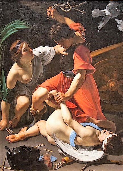 Manfredi Marte castigando a Cupido.