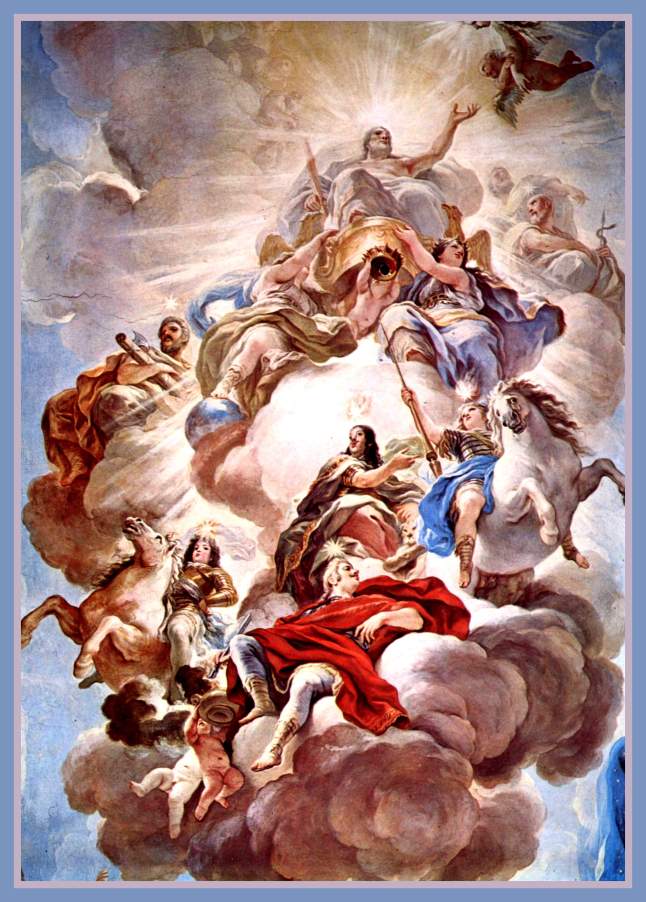 Luca_Giordano. Triunfo de los Medici entre las nubes del Monte Olimpo, fresco en el Palacio Medici Riccardi, 1684-1686..jpg