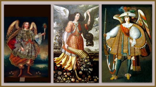 Angeles Arcabuceros. Escuela Cuzqueña