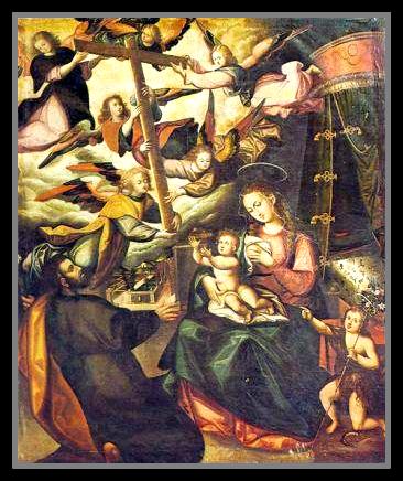 "La vision de la Cruz". Diego Quispe. Tito.