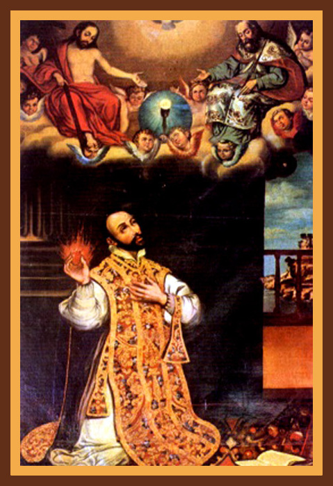 San Francisco Javier predicando. Por el pintor Hernando de La Cruz.